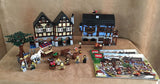 LEGO 10193 NOW VERY RARE RETIRED Castle Medieval Market Village: 2 2x STORIES BUILDINGS,  8 MINIFIGURES:  PEASANTS BLACKSMITH  KNIGHTS, COWS HORSE & CART DUCK FROG  RAT WATER WHEEL HAMMER, 1609 + 49 EXTRA PIECES (Yr 2008) never built: Box included