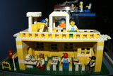 9 CUSTOM LEGO SETS (1911 pcs) WITH 58 NOW RARE RETIRED MINIFIGURES FROM LEGO TOWN (1978-2010). BUILDS: HOSPITAL, AMBULANCE, HELICOPTER, SUNSHINE CAFE, FLORIST, HOT DOG STAND, POST OFFICE, CRANE, POLICE VEHICLES, TRUCKS, ROAD, SO MANY ACCESSORIES (KIT 12)