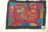 Kuna Indian Folk Art Textile Blouse Mola from San Blas Islands, Panama. Hand stitched Applique Art: Squirrel Motif (1B)