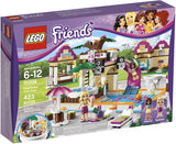 NOW RARE RETIRED LEGO FRIENDS HEARTLAKE CITY POOL JACCUZI (41008) & 2 MINIFIGURES, LOUNGE CHAIRS, UMBRELLA, DIVING BOARD, SLIDE, BASKETBALL HOOP, SHOWER, BATHROOM, ACCESSORIES, BOX & MANUALS: AGE 6-12. YEAR 2013