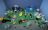 CUSTOM LEGO SET WITH OVER 12 BUILDS: 1488 PCS, 25 NOW RARE RETIRED MINIFIGURES. ENTRANCE ARCH, AMUSEMENT PARK, RIDES & GAMES, POLICE QUARTERS, PUBLIC RESTROOMS, FOUNTAIN, MANY ACCESSORIES. kit 23