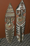 RARE MINDJA MINJA HAND CARVED YAM HARVEST UNIQUE CELEBRATION MASK POLYCHROME  WITH NATURAL PIGMENTS, PAPUA NEW GUINEA PRIMITIVE ART HIGHLY COLLECTIBLE & EXTREMELY DECORATIVE 11A10: 29"X 7”X 1”