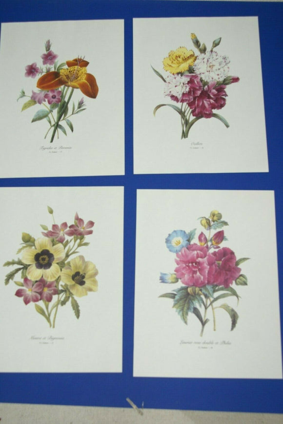 4 VARIED REDOUTE BOUQUET PLATES COLLECTIBLE COLORFUL FLOWERS WALL ART HOME DECOR 27,28,31 & 30