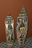 RARE MINDJA MINJA HAND CARVED YAM HARVEST UNIQUE CLAN SPIRIT MASK POLYCHROME  WITH NATURAL PIGMENTS PAPUA NEW GUINEA PRIMITIVE ART HIGHLY COLLECTIBLE DOUBLE FACE AND PHALLIC NOSE WASKUK 11A12: 22.25 X 5"X 2"