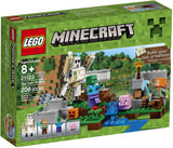 NOW RARE RETIRED LEGO MINECRAFT: The Iron Golem WITH 3 MINIFIGURES GOLEM, ALEX & ZOMBIE, BABY PIG,  TOOLS, ACCESSORIES, 21123, Age 6-12 (208 PIECES) YEAR 2016 COMPLETE, BOX & BOOKLETS INCLUDED.