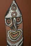 RARE MINDJA MINJA HAND CARVED YAM HARVEST UNIQUE CELEBRATION MASK POLYCHROME  WITH NATURAL PIGMENTS, PAPUA NEW GUINEA PRIMITIVE ART HIGHLY COLLECTIBLE & EXTREMELY DECORATIVE 11A11  32" X 7" X 3"