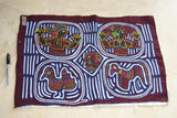 Huge Kuna Indian Mola Fabric Panel Applique from San Blas Islands. Hand-stiched Textile Applique: Women and Birds Motif  24"x17"  (21A)