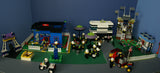 LEGO, 7 NOW RARE AND RETIRED POWER MINERS & SPACE FACTORY MINIFIGURES: DUKE PM018, PM006, PM011 & MECHANIC RAC041 + DRIVER RAC031 ETC... + 5 CUSTOM BUILDS: TOWER, CART, PICNIC CORNER, FENCES 157 PCS. (KIT ITEM SET 55)