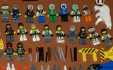 CUSTOM LEGO SET, ARTIC BLAST: 835 PCS, 28 NOW RARE RETIRED MINIFIGURES (1982-2010), SKI PATROL, SKIERS, SNOWBOARDERS, POLAR BEAR, IGLOO, CABLE CARS, OBSERVATION TOWER, 8 VEHICLES, SOME SNOW MOBILES, SNACK BAR, CELL TOWERS, OCTON STATION ETC... (KIT 17)