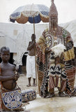 SOLD  Antique Benin Yoruba Tribe Oba Stunning Multicolor Hand beaded & Nassa Shells Ceremonial Crown or Altar Headdress from Nigeria, Sub Sahara, West Africa, 1950’s, from Private Collection & as seen in Museums