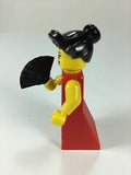 BRAND NEW, NOW RARE, RETIRED LEGO MINIFIGURE COLLECTIBLE: FLAMENCO DANCER WITH FAN + BASE (Serie 6) RELEASED IN 2012, 6 PIECES.