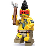 BRAND NEW, RARE RETIRED COLLECTOR LEGO MINIFIGURE 71001: TOMAHAWK WARRIOR COMPLETE WITH AXE, BLACK BASE (Series 10)  YEAR 2013. 6 PCS