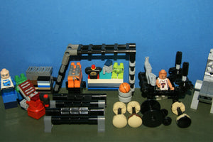 LEGO BASKETBALL NBA TRAINING CAMP & SPORTS GYM: 4 MINIFIGURES (2003) JASON KIDD NJ NETS, VINCE CARTER TORONTO RAPTORS, JALEN ROSE CHICAGO BULLS, SPORTS PLAYER. 17 BUILDS, ENTRANCE, EXERCISE & ROWING MACHINES, MONKEY BARS, DUMBELLS, BALL 335 PIECES No 74