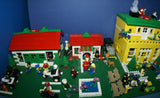 HUGE CUSTOM LEGO SET 32" x 12" x 15": THE ULTIMATE YEAR ROUND CHRISTMAS VILLAGE (2136 PCS) WITH 81 MINIFIGURES & 4 BUILDINGS, POLICE STATION, INDOOR POOL, OFFICES, WAREHOUSE, APTS, CARS, MOTOCYCLES, GARDENS, SANTAS & ACCESSORIES (KIT 27)