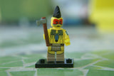 BRAND NEW, RARE RETIRED COLLECTOR LEGO MINIFIGURE 71001: TOMAHAWK WARRIOR COMPLETE WITH AXE, BLACK BASE (Series 10)  YEAR 2013. 6 PCS