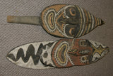 SOLD RARE MINDJA MINJA HAND CARVED YAM HARVEST FESTIVAL UNIQUE CLAN SPIRIT MASK POLYCHROME WITH NATURAL PIGMENTS PHALLIC NOSE WASKUK  PAPUA NEW GUINEA PRIMITIVE ART HIGHLY COLLECTIBLE 11A15: 35 X 7.5"X 5"