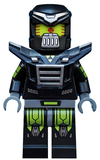 BRAND NEW, NOW RARE, RETIRED LEGO COLLECTIBLE MINIFIGURE: EVIL MECH WITH HELMET ARMOUR, WEAPON & BLACK BASE (Serie 11), 8 PIECES.