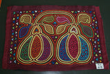 Kuna Indian Folk Art Mola Blouse Panel from San Blas Island, Panama. Museum Quality Hand stitched Reverse Applique: Colorful, Detailed: Stunning Fruit & Leaves. 18” X 12” (41B)