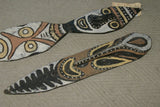 RARE MINDJA MINJA HAND CARVED YAM HARVEST UNIQUE CELEBRATION MASK POLYCHROME  WITH NATURAL PIGMENTS, PAPUA NEW GUINEA PRIMITIVE ART HIGHLY COLLECTIBLE & EXTREMELY DECORATIVE 11A4: 28.25"X 6.25