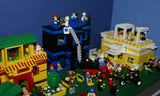 9 CUSTOM LEGO SETS (1911 pcs) WITH 58 NOW RARE RETIRED MINIFIGURES FROM LEGO TOWN (1978-2010). BUILDS: HOSPITAL, AMBULANCE, HELICOPTER, SUNSHINE CAFE, FLORIST, HOT DOG STAND, POST OFFICE, CRANE, POLICE VEHICLES, TRUCKS, ROAD, SO MANY ACCESSORIES (KIT 12)