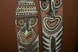 RARE MINDJA MINJA HAND CARVED YAM HARVEST UNIQUE CELEBRATION MASK POLYCHROME  WITH NATURAL PIGMENTS, PAPUA NEW GUINEA PRIMITIVE ART HIGHLY COLLECTIBLE & EXTREMELY DECORATIVE 11A10: 29"X 7”X 1”