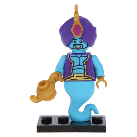 BRAND NEW, NOW RARE, RETIRED LEGO MINIFIGURE COLLECTIBLE: GENIE WITH MAGIC LAMP, TURBAN WITH RUBY + BLACK BASE (Serie 6) RELEASED IN 2012, 7 pieces