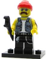 BRAND NEW, HARD TO FIND, RARE RETIRED LEGO MINIFIGURE 71001: MOTORCYCLE MECHANIC COMPLETE WITH HAT, WRENCH, & BLACK BASE (Serie 10) MPN 71001, YEAR 2013, 6 PCS