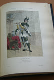 SOLD ANTIQUE RARE FRENCH BOOK 112 COLORED ENGRAVINGS LITHOGRAPHS (11” x 7 ½”) + 1 MAP (24” X 20”) FROM 1880 (19th Century) from “Costumes De Paris a Travers Les Siecles” HUMOROUS SIGNED PLATES FRANCE WAYS OF LIFE,  STYLES, PROFESSIONS, VEHICLES