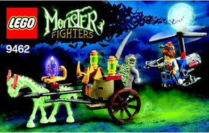 NOW RARE RETIRED LEGO MONSTER FIGHTERS SET The Mummy 9462 WITH 2 MINIFIGURES(90 PIECES, SOME GLOW IN THE DARK) ANN LEE HELICOPTER, GHOSTLY CHARIOT, MOONSTONE AGE 7-12, Year 2012