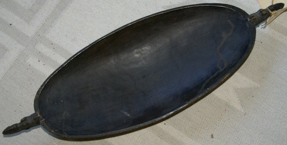 Older Unique Sing-Sing Festival Ceremonial Hand Carved Bowl, Large Platter used to serve Betel, Lime, Sago & Grub during Initiations, Rites of passage, Wars victories, Weddings, Ramu River Region, Papua New Guinea. 60A1, Late 20th Century. 22