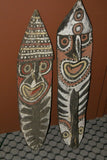 RARE MINDJA MINJA HAND CARVED YAM HARVEST UNIQUE CELEBRATION MASK POLYCHROME  WITH NATURAL PIGMENTS, PAPUA NEW GUINEA PRIMITIVE ART HIGHLY COLLECTIBLE & EXTREMELY DECORATIVE 11A11  32" X 7" X 3"