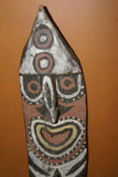 RARE MINDJA MINJA HAND CARVED YAM HARVEST UNIQUE CELEBRATION MASK POLYCHROME  WITH NATURAL PIGMENTS, PAPUA NEW GUINEA PRIMITIVE ART HIGHLY COLLECTIBLE & EXTREMELY DECORATIVE 11A11  32" X 7" X 3"