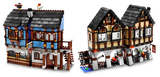 LEGO 10193 NOW VERY RARE RETIRED Castle Medieval Market Village 2 COMPLETE 2 STORIES BUILDINGS  8 MINIFIGURES:  PEASANTS BLACKSMITH  KNIGHTS, COWS HORSE & CART DUCK FROG  RAT WATER WHEEL HAMMER. NEW Factory Sealed, 1601 PIECES, RELEASED YEAR 2008