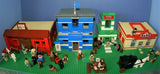 5, NOW RARE, RETIRED LEGO STAR WARS MINIFIGURES COLLECTIBLES: DARTH VADER, JAR JAR BINKS, QUI-GON JINN, ANAKIN SKYWALKER, BATTLE DROID PLUS 2 CUSTOM BUILDS ARCH & DROID DEFENSE MACHINE (74 PCS). KIT: ITEM 42 CLONE WARS & EPISODE 1