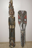 RARE MINDJA MINJA HAND CARVED YAM HARVEST UNIQUE CELEBRATION MASK POLYCHROME  WITH NATURAL PIGMENTS, PAPUA NEW GUINEA PRIMITIVE ART HIGHLY COLLECTIBLE & EXTREMELY DECORATIVE 11A7: 48"X 11" X 5"