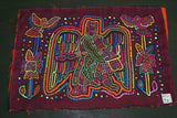 Kuna Indian Folk Art Blouse Mola Panel from San Blas Islands, Panama. Hand stitched Textile Applique: Angel, Peace Doves & Flowers 16.5" x 12" (9B)
