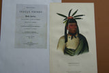 1865 Original Hand colored lithograph of  AMISKQUEW, A MENOMINIE WARRIOR, from the royal octavo edition of McKenney & Hall’s History of the Indian Tribes of North America