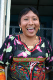 Kuna Indian Abstract Traditional Mola blouse panel from San Blas Islands, Panama. Hand stitched Applique: Teapot Kettle with Birds Motifs, Parrots in nest, Butterflies 16" x 11"  (115A)