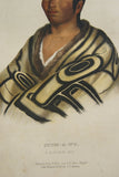 1855 Original Hand colored lithograph STUM-A-NU, A FLAT HEAD BOY, from the octavo edition of McKenney & Hall’s History of the Indian Tribes of North America  (STUMANU)