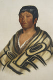 1855 Original Hand colored lithograph STUM-A-NU, A FLAT HEAD BOY, from the octavo edition of McKenney & Hall’s History of the Indian Tribes of North America  (STUMANU)