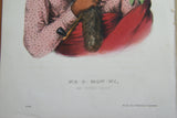 1848 Original Hand colored lithograph of NE-O-MON-NI, AN IOWAY CHIEF, plate 82, from the octavo edition of McKenney & Hall’s History of the Indian Tribes of North America (NEOMONNI)