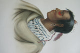 1858 Original Hand colored lithograph of  Me-te-a (Metea), a Pottawatimie chief, from the octavo edition of McKenney & Hall’s History of the Indian Tribes of North America