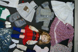 Vintage 1960 14" Vogue Littlest Angel Doll Girl + 22 pcs Unique Wardrobe: Raincoat Fur Coat & Boots, 6 dresses Undergarments Pantyhose Socks Shoes Pocket Book Slippers etc..