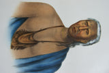 1848 Original Hand colored lithograph of LAP-PA-WIN-SOE (LAPPAWINSOE), plate 71, A DELAWARE CHIEF, from the octavo edition of McKenney & Hall’s History of the Indian Tribes of North America