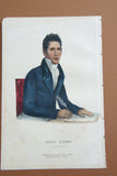 1855 Original Hand colored lithograph of  John Ridge, a Cherokee, from the octavo edition of McKenney & Hall’s History of the Indian Tribes of North America