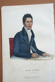 1855 Original Hand colored lithograph of  John Ridge, a Cherokee, from the octavo edition of McKenney & Hall’s History of the Indian Tribes of North America