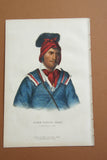 1855 Original Hand colored lithograph of FOKE-LUSTE-HAJO, A SEMINOLE CHIEF , from the octavo edition of McKenney & Hall’s History of the Indian Tribes of North America