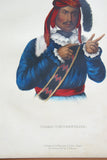 1855 Original Hand colored lithograph of  ITCHO-TUSTENNUGGEE (ITCHOTUSTENNUGGEE)  from the octavo edition of McKenney & Hall’s History of the Indian Tribes of North America