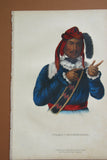 1855 Original Hand colored lithograph of  ITCHO-TUSTENNUGGEE (ITCHOTUSTENNUGGEE)  from the octavo edition of McKenney & Hall’s History of the Indian Tribes of North America