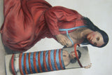 1855 Original Hand colored lithograph of CHIPPEWAY SQUAW & CHILD, from the octavo edition of McKenney & Hall’s History of the Indian Tribes of North America